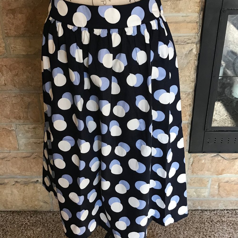 Ann Taylor Factory Blue and White Polka Dot Skirt